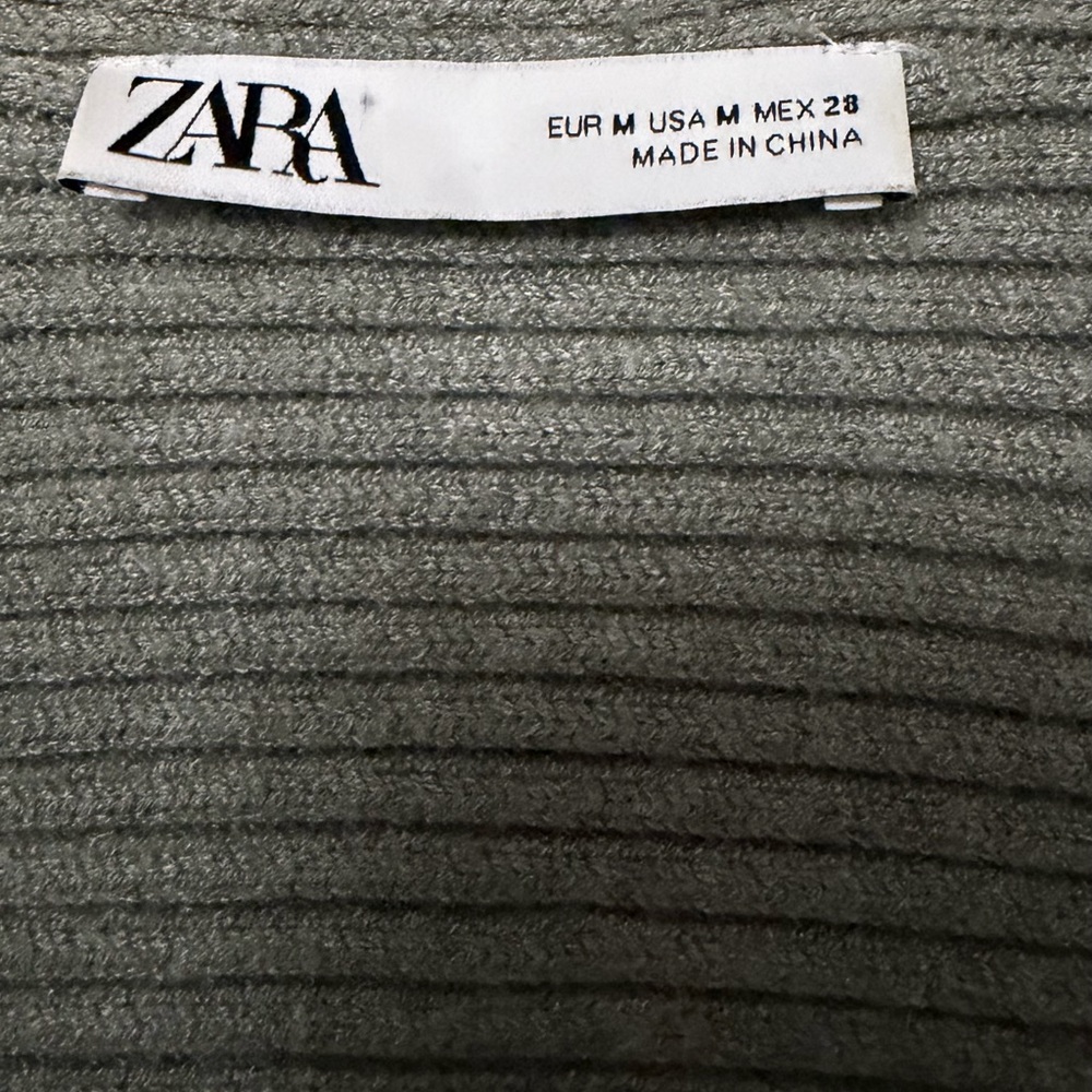 ZARA Sage Green Ribbed Knit Bolero / Arm Warmers - Picture 4 of 6